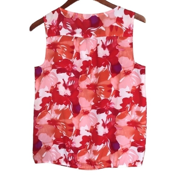 Ann Taylor LOFT Factory Floral Print Ruffled Sleeveless Top‎ - Picture 5 of 10